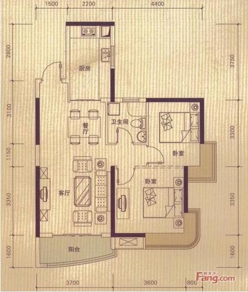 mansion88家装：佛山丹灶  桂丹颐景园80㎡简约现代装修效果鉴赏