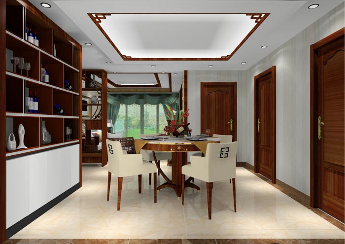 mansion88家装：井冈山协调家园安顿小区130㎡中式气概装修鉴赏