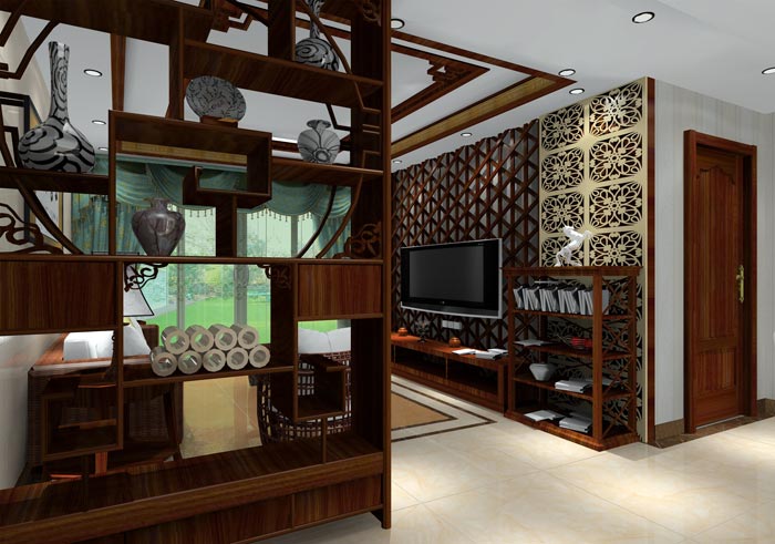 mansion88家装：井冈山协调家园安顿小区130㎡中式气概装修鉴赏