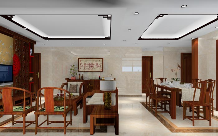 mansion88家装：佛山龙湖春江名城120㎡的中式气概装修鉴赏