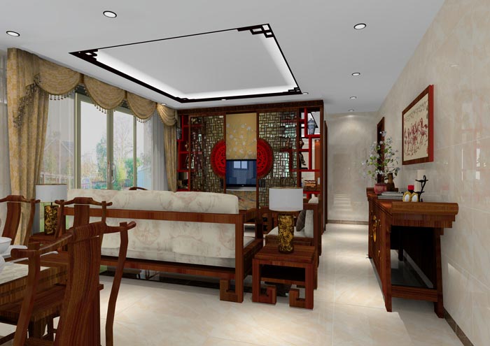 mansion88家装：佛山龙湖春江名城120㎡的中式气概装修鉴赏